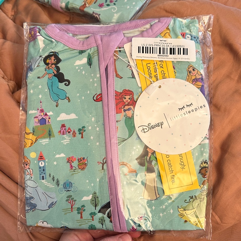Little Sleepies Mint & Purple Disney Princess Dreams Zippy